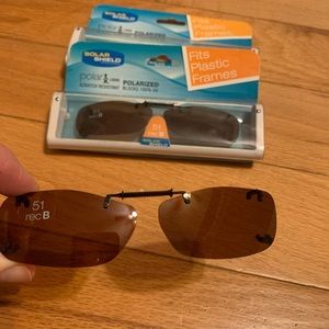 COPY - 2 pair Amber clip on polarized sunglasses